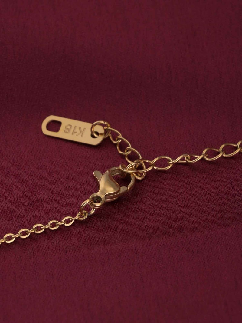 PALMONAS 18k Gold Tone Plated Simple Chain Necklace with Star Charm
 for Women - Image 4